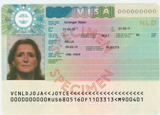 Schengen Visa Sample